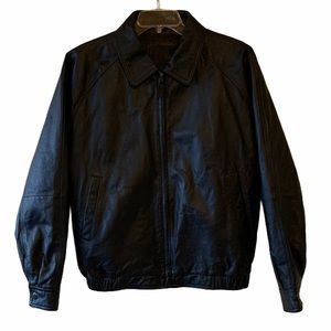 St. John’s Bay | Classic Black Leather Jacket | M